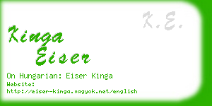 kinga eiser business card